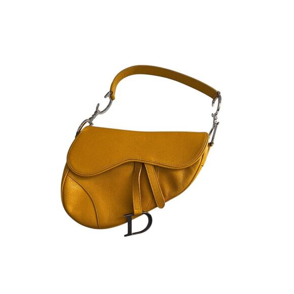 Dior mustard leather saddle bag - Picture 1 of 6